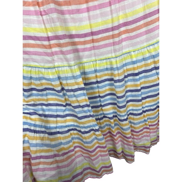 Banjanan Agatha Maxi Skirt Small White Candy Stripe‎ Boho Tiered Resort Wear - Picture 12 of 15